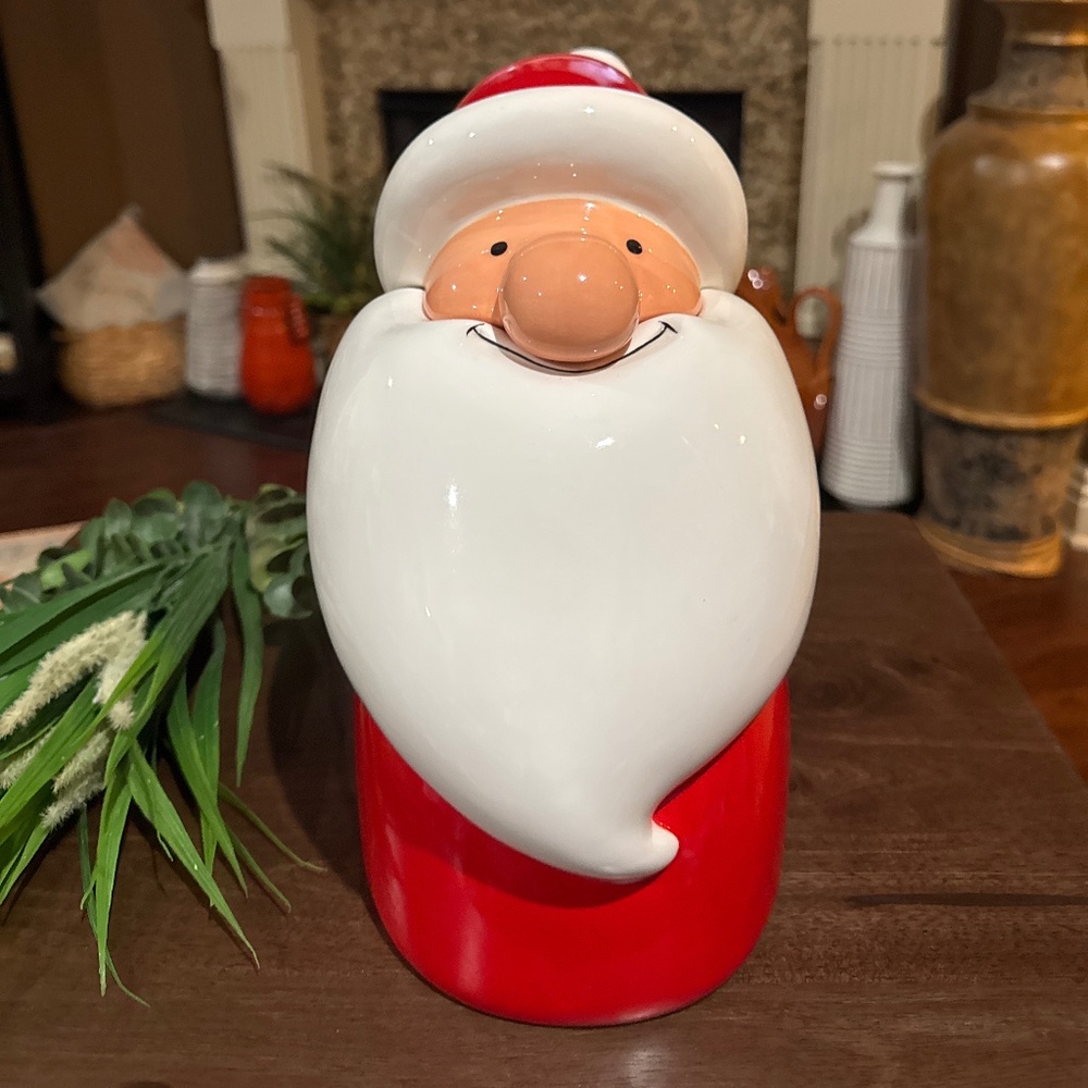 RARE Dept 56 Merry Christmas ZIGGY SANTA BUST Cookie Jar: Cartoon •Red & White